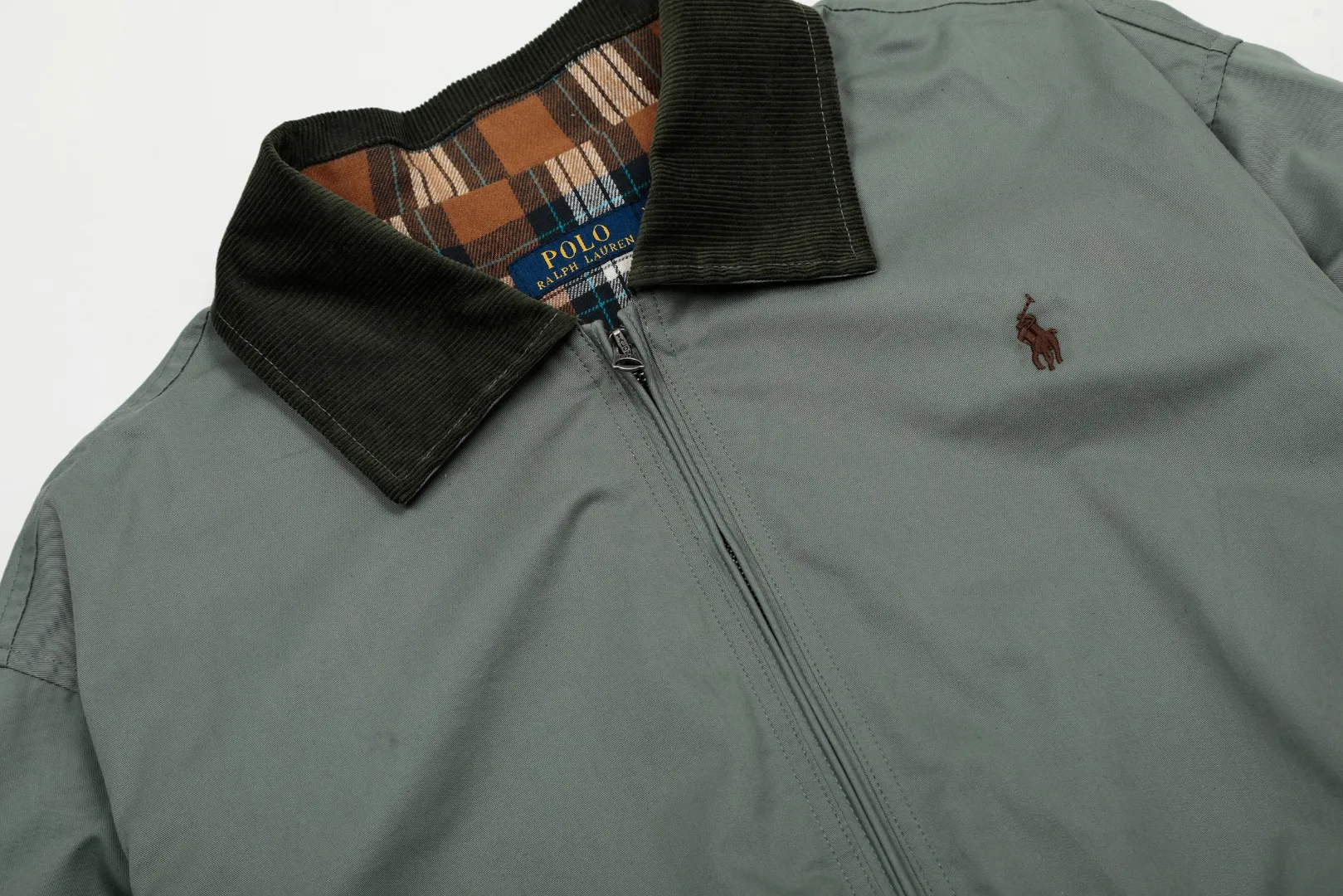 🅿️340 "Top quality" Style number: 8099# [Ralph Lauren corduroy color-blocked lapel American retro jacket] ✅Ralph Lauren American retro classic contrasting color corduroy lapel jacket ✅Pure cotton washed fabric Fabric texture version YYDS~ ✅Fashionable and casual commuting travel Simple style is classic ✅Simple and easy to match ootd essential style Versatile style Size: S-XL Color: Navy blue, matcha light green, Klein blue, retro gray green
